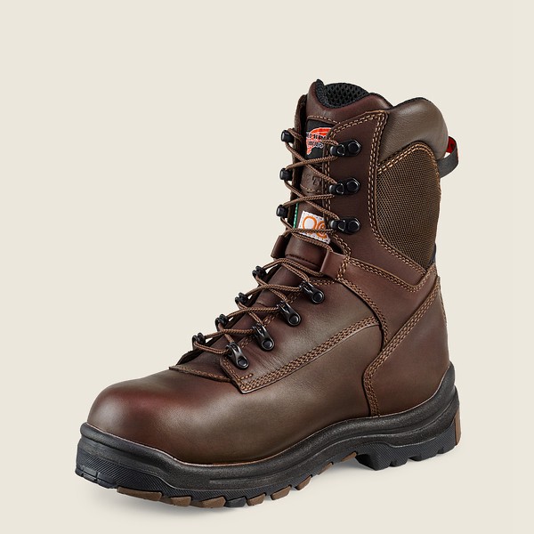 Red Wing Mens Safety Boots - King Toe® - 8-inch Insulated Waterproof Csa Toe - Black/Brown - JUG9508